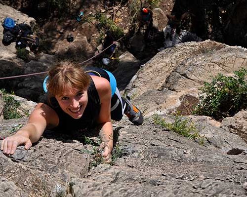 rock climbing vallirana top down smile